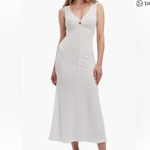 Bardot White Lace Midi Dress